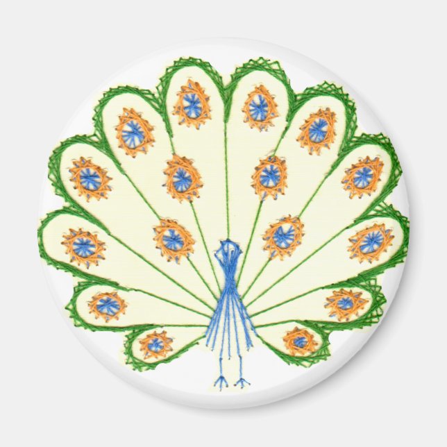 Colourful Peacock Magnet (Front)