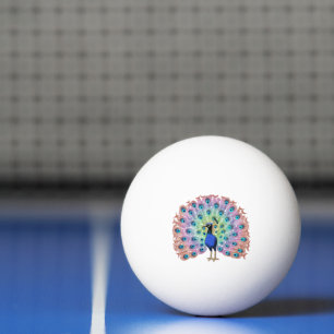 Colourful Peacock Ping Pong Ball