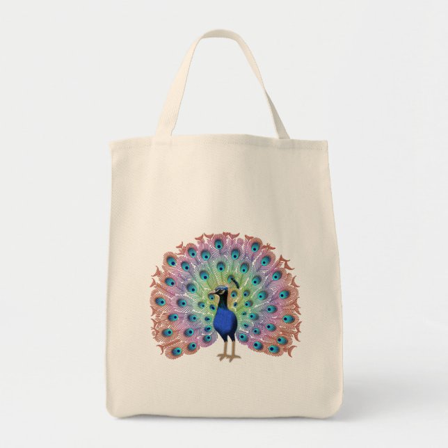 Colourful Peacock Tote Bag (Front)