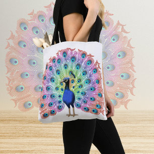 Colourful Peacock Tote Bag
