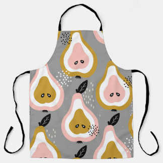 Colourful pears, vintage pattern. apron