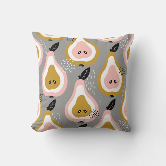 Colourful pears, vintage pattern. cushion (Front)