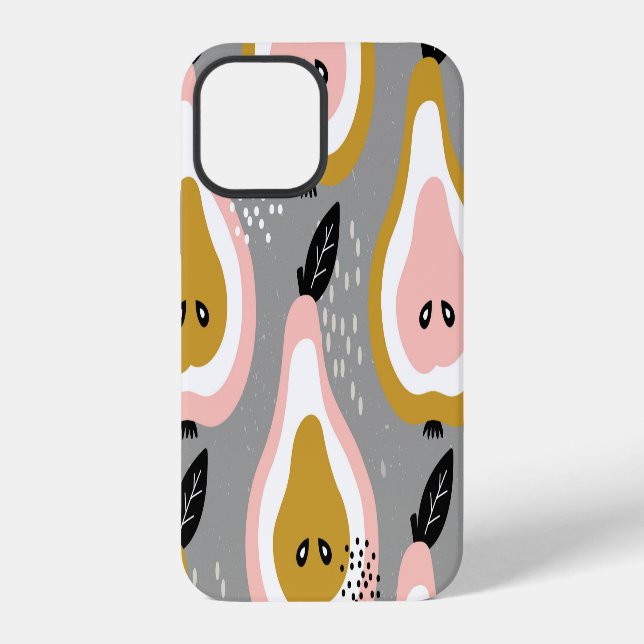 Colourful pears, vintage pattern. iPhone case (Back)