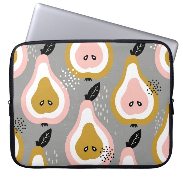 Colourful pears, vintage pattern. laptop sleeve (Front)