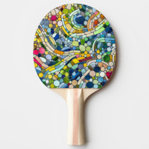 Colourful Pebbles Mosaic Art Ping Pong Paddle