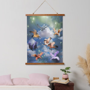 Colourful Pegasus Flying Horses the Myth is Real Hanging Tapestry