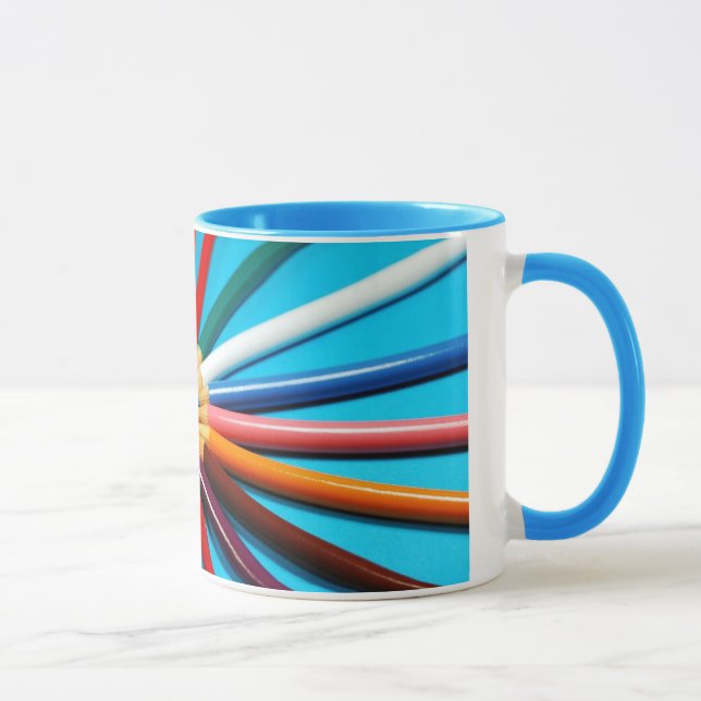 Colourful pencil crayon print coffee mug (Right)