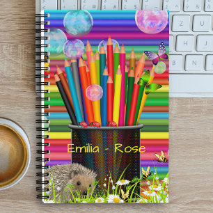 Colourful Pencil Daisy Bubble Butterflie College Notebook