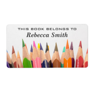 Colourful Pencils Book Labels   Bookplate Label