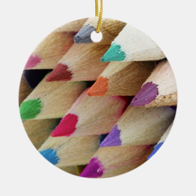 Colourful Pencils Christmas Ornament (Front)
