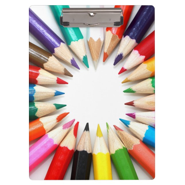 Colourful Pencils Clipboard (Front)