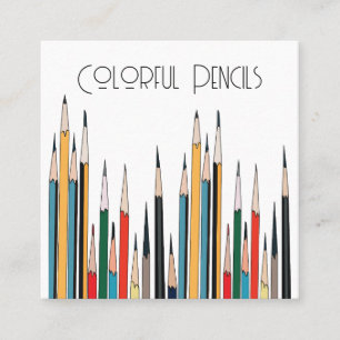 Colourful Pencils    Square Business Card