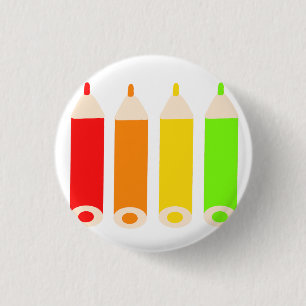 Colourful Pencils Stationery Gift 3 Cm Round Badge