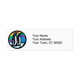 colourful penguin circle design
