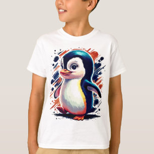 Colourful Penguin illustration T-shirt