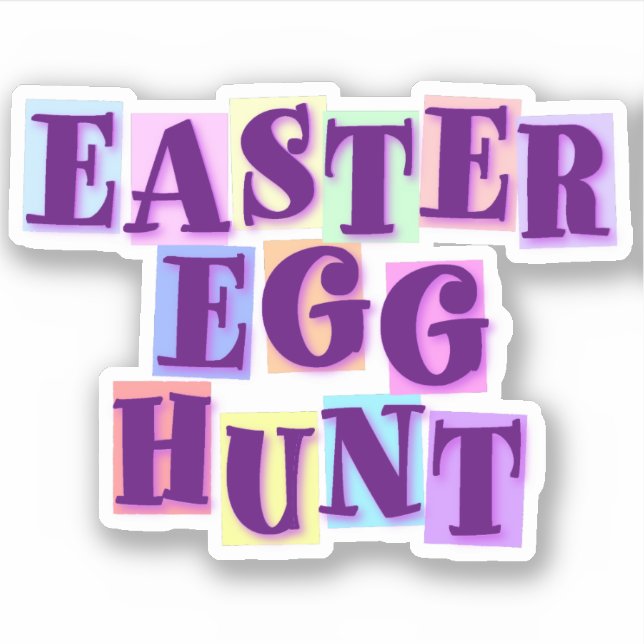 Colourful Pennant Style Easter Egg Hunt Graphic (Front)
