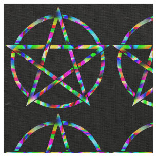 Colourful Pentagram Fabric