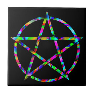 Colourful Pentagram Tile