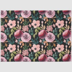Colourful peony floral decoupage tissue paper