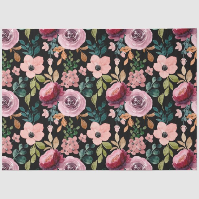 Colourful peony floral decoupage  tissue paper (Front)