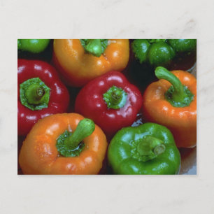 Colourful peppers, close-up postcard