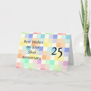 Colourful Personalised 25th Wedding Anniversary Card