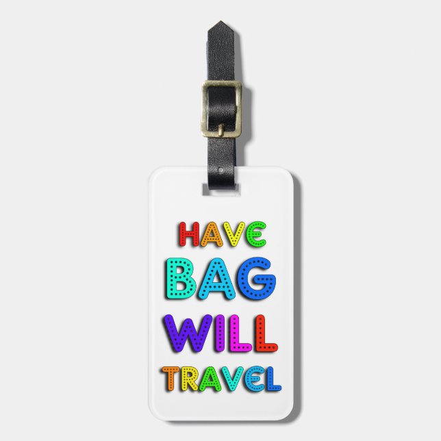 Colourful Personalised Aeroplane Luggage Tag (Front Vertical)