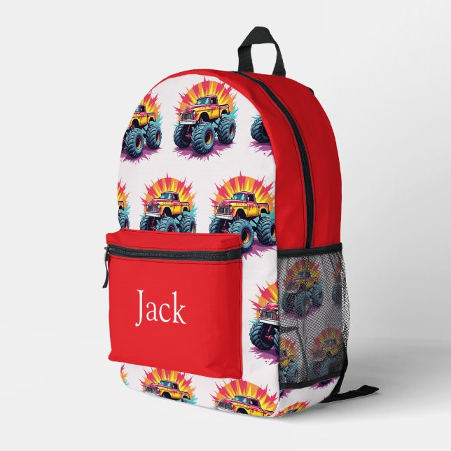 Colourful personalised backpack, kids cute printed backpack (Back Corner Right)