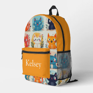 Colourful personalised backpack, kids cute printed backpack
