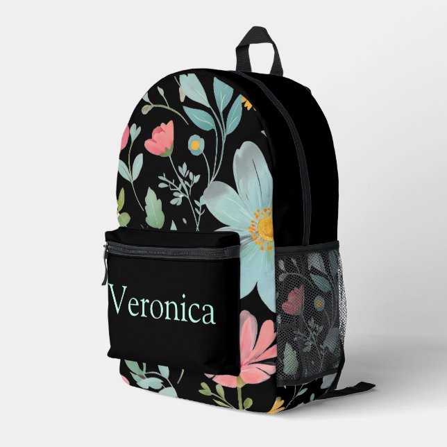 Colourful personalised backpack, kids cute printed backpack (Back Corner Right)