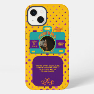 Colourful Personalised Camera Graduate Photo Yello iPhone 13 Case