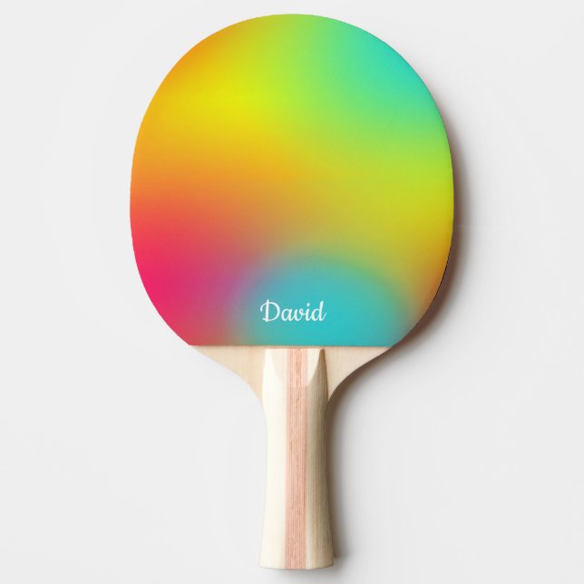 Colourful Personalised Name Ping Pong Paddle (Front)