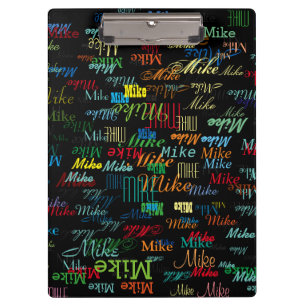colourful & personalised pattern names cool clipboard