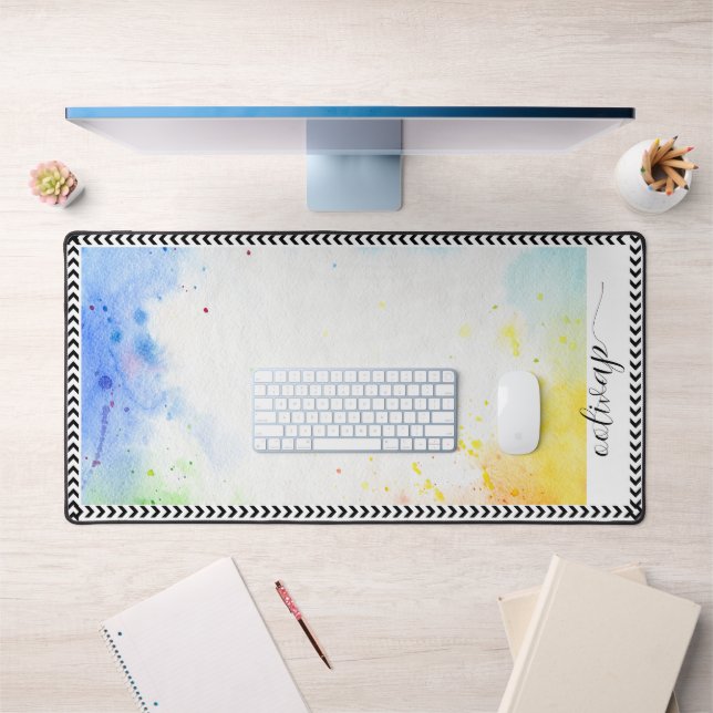 Colourful Personalised Script name Desk Mat (Office 1)