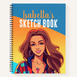 Colourful Personalised Teen Girl Sketch Book