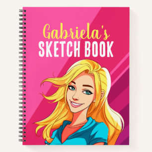 Colourful Personalised Teen Girl Sketch Book