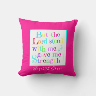 Colourful, personalised w Scripture Verse (Timothy Cushion