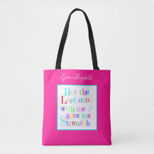 Colourful Personalised, w/ Scripture Verse Tote Bag