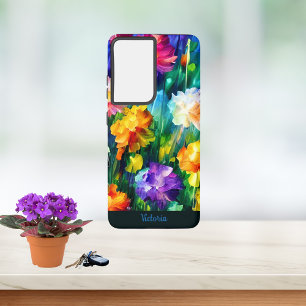 Colourful Personalised Watercolor Flowers Art Samsung Galaxy Case
