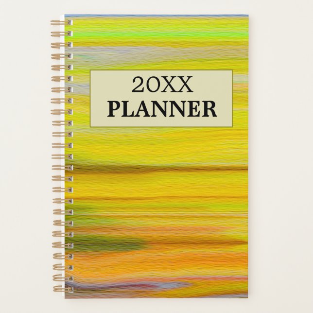 colourful personalised yellow and green planner (Front)