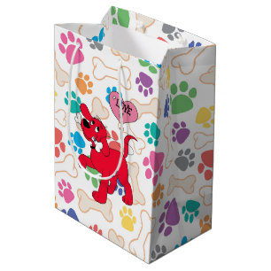 Colourful Pet Dog Paws  Medium Gift Bag