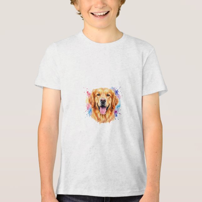 Colourful Pet Illustration Tri-Blend Shirt (Front)