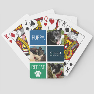 Colourful Pet Photo Animal Lover's Modern Geometri Playing Cards