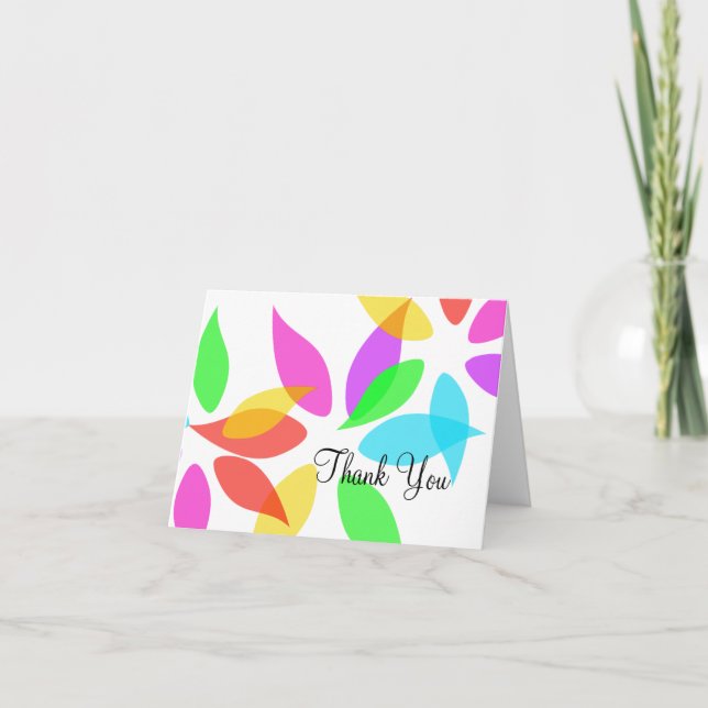 Colourful Petals Thank You Card (Front)