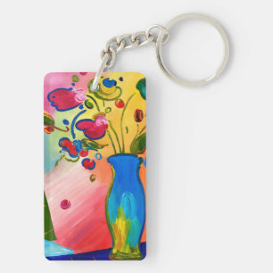Colourful Peter Max Inspired Key Chain
