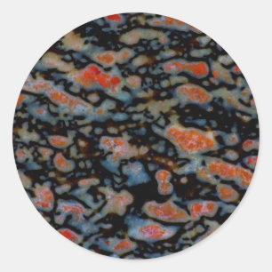 Colourful Petrified Dinosaur Bone Classic Round Sticker