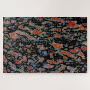 Colourful Petrified Dinosaur Bone Jigsaw Puzzle