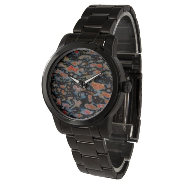 Colourful Petrified Dinosaur Bone Watch (Angled)