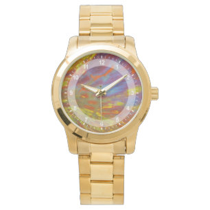 Colourful Petrified Wood close-up Watch