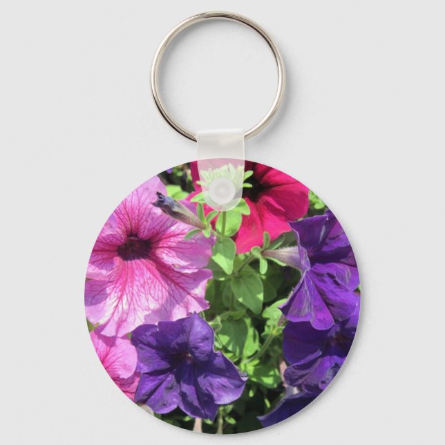 Colourful Petunias Key Ring (Front)